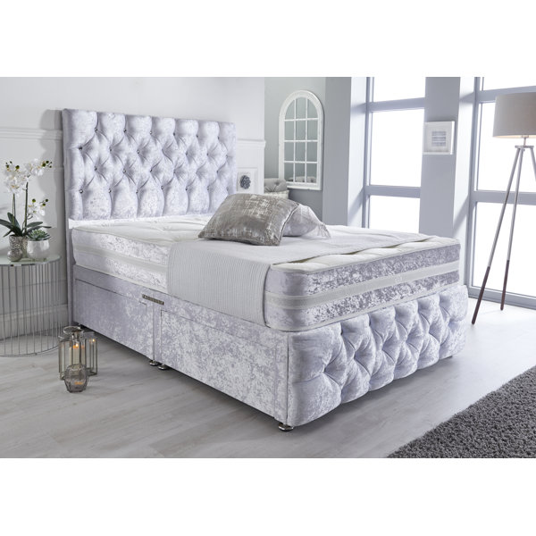 Mercer41 Mcelroy Luxury Crushed Velvet Divan Bed Wayfair.co.uk